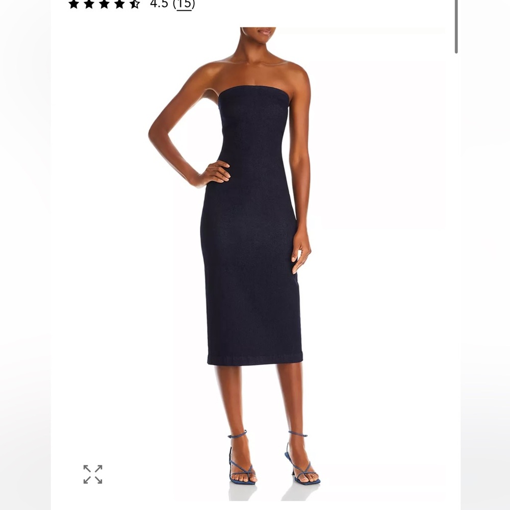 Lucy Paris denim midi tube top dress brand new